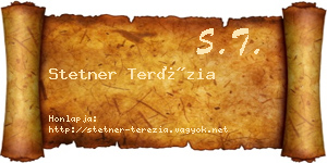 Stetner Terézia névjegykártya